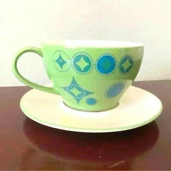 Starbucks Holiday Elf Christmas Stocking 2006 Coffee Mug Tea Cup Matching Plate - Picture 1 of 13